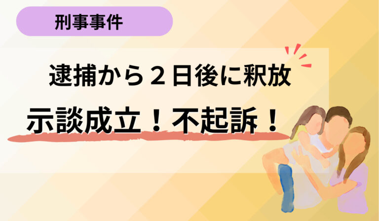 暴行行為事件で早期釈放と不起訴処分が実現できました